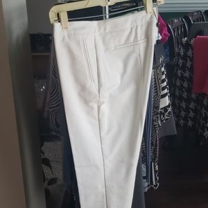 While slim fit trousers